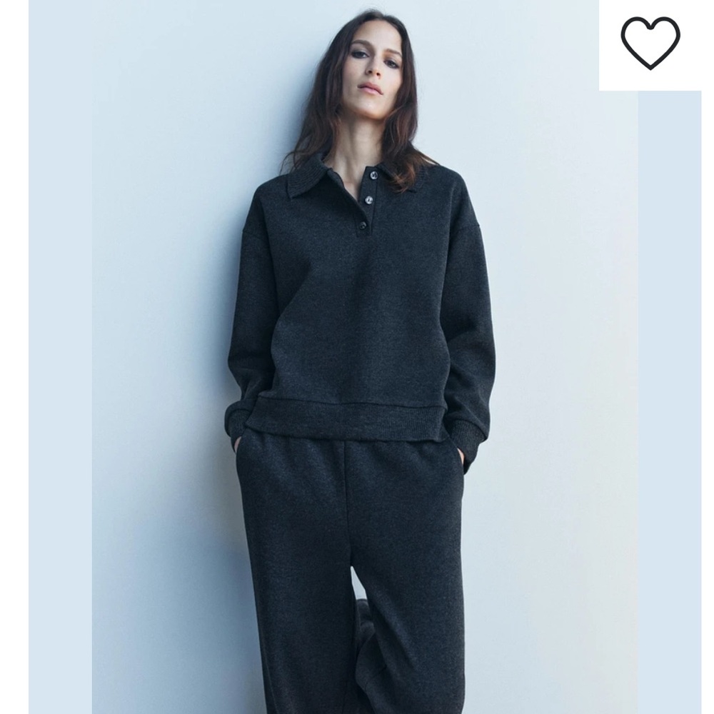 Zara Women’s Oversized Polo Collar Sweatshirt